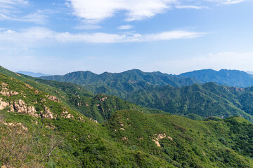 Badaling Great Wall, Beijing, China green mountain natural scenery