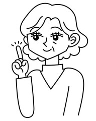 ポーズをとるおばあさん