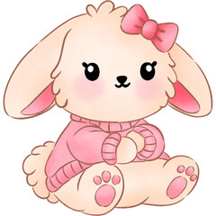Cute Rabbit, Cartoon Bunny Illustration, Cute Character Animal
