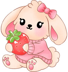 Cute Rabbit, Cartoon Bunny Illustration, Cute Character Animal