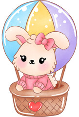 Cute Rabbit, Cartoon Bunny Illustration, Cute Character Animal