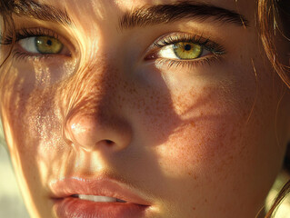 Naklejka premium Close-up photo of beautiful woman