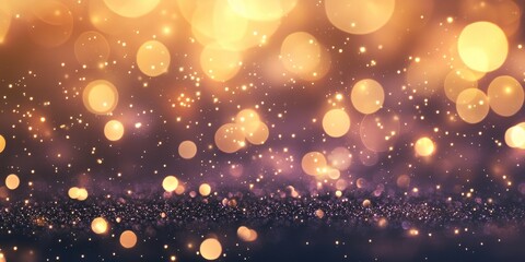 Vintage lights background featuring glitter, creating a mesmerizing defocused effect. This glittery vintage lights background adds a magical touch to any project with its enchanting shimmer.
