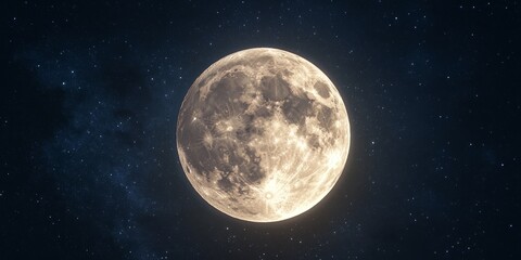 Naklejka premium High quality shot of a full moon capturing the intricate details and brilliance of a full moon, showcasing the mesmerizing beauty and grandeur of the full moon in the night sky.