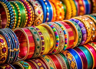 Vibrant Bangles Silhouette Photography: Colorful Jewelry Designs