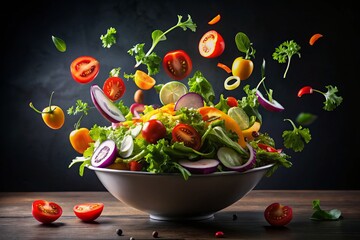 Vibrant Veggie Salad Silhouette: Healthy Eating Lifestyle Photography