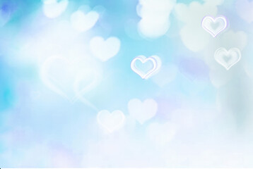 Background blue blur with hearts