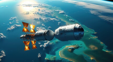 Obraz premium Satellite in Orbit .