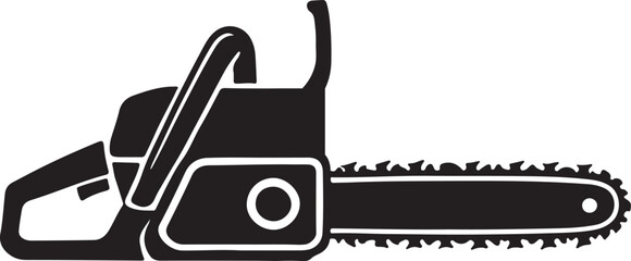 handle chainsaw silhouette vector art illustration isolated on transparent background