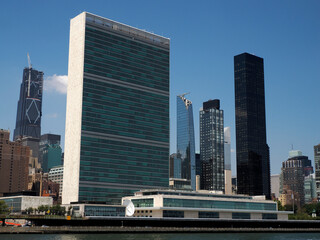 United Nation building new york manhattan view from East river