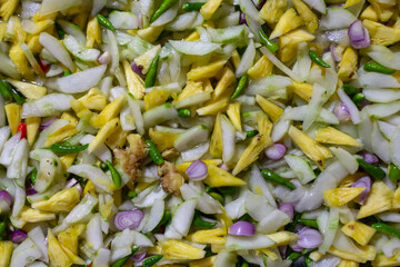 Indonesian Vegetable Dish with Cucumber, Pineapple, and Green Chili