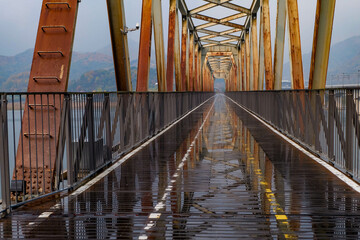 The structure of The Iron Bridge in perspective