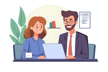 Fototapeta premium Business people teamwork vector illustration