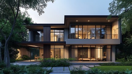 Premium real estate property featuring modern aesthetics in vivid high resolution
