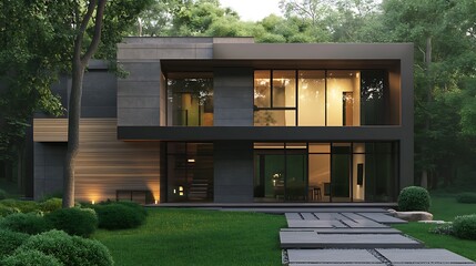 Premium real estate property featuring modern aesthetics in vivid high resolution