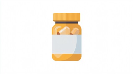 Medicine Bottle Flat Icon 2D Vector for Medical Illustrations and Health Promotions