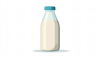 Milk Bottle Icon Vector 2D Flat Isolated
