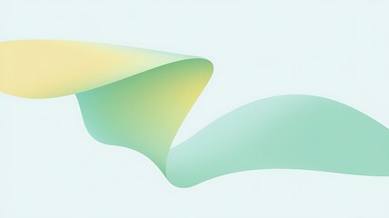Abstract Pastel Green and Yellow Wave Design