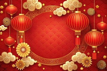 Chinese New Year poster background without text 