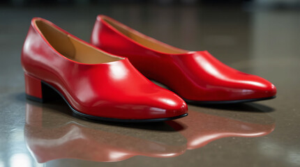 Close-up of Red Patent Leather Shoes