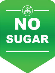 No sugar, Sugar Free, zero sugar icon , label sticker