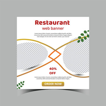 restaurant social media and web banner design  post 
 template.