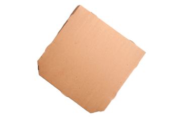 A blank pizza box isolated. A brown cardboard box. A carton delivery box mockup.