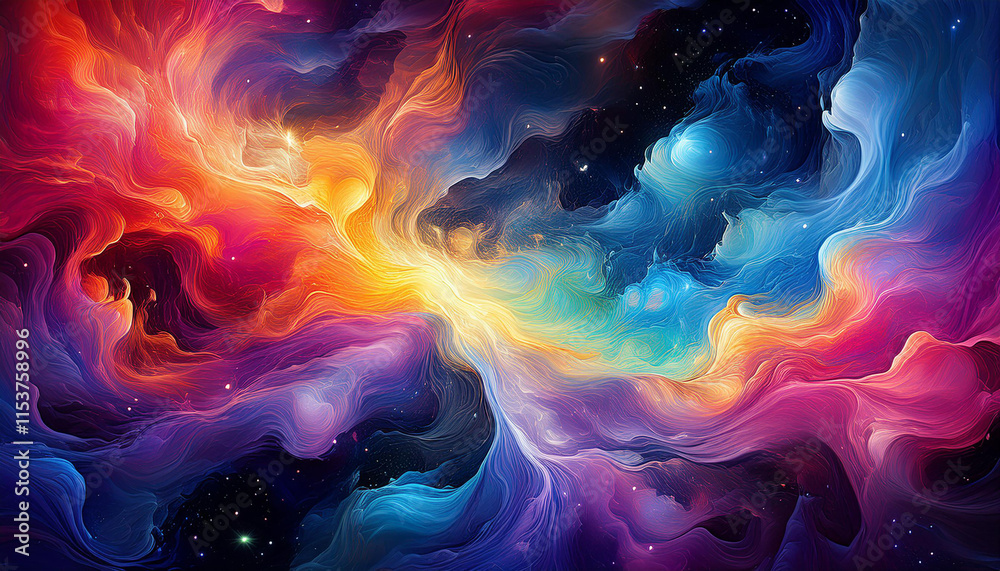 Canvas Prints celestial abstract scene with nebula and stars