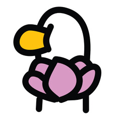 illustration of various funny duck behaviors with line art theme