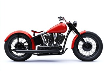 Fototapeta premium Classic Motorbike Isolated: A Beautiful Engine on Display for Fun Adventures