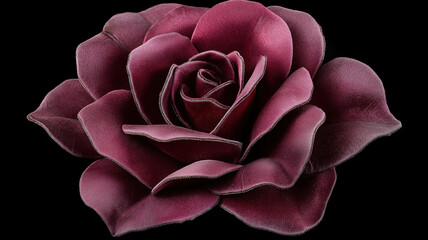 Naklejka premium Luxury burgundy rose closeup on a black background capturing the essence of spring elegance