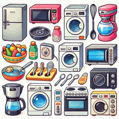 Household appliances Set illustration