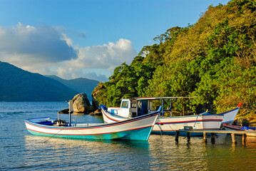 Conceição Lagoon. It is in the Santa Catarina Island, situated between a mountain range and...