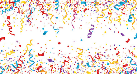 Festive Colorful Confetti Ribbons Celebration Background