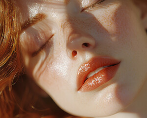 Fototapeta premium Close-up photo of beautiful woman