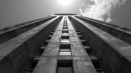 a tall building with a curved top