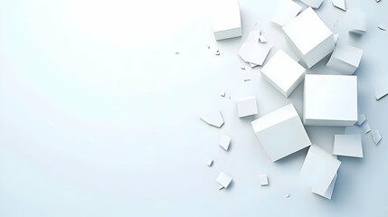 White Cube 3D Abstract Background