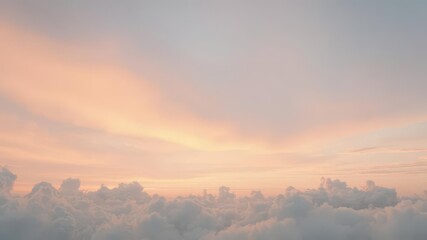 Obraz premium Soft pastel sunrise, gentle cloudscape, tranquil dawn, vibrant, optimistic