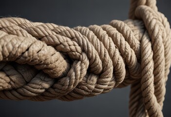 Thick rope showing significant wear, individual strands separating, imminent failure, macro, fiber