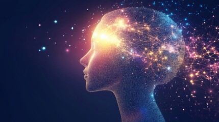 Modern Abstract AI Interaction with Glowing Effects