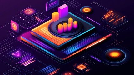 Modern Analytics with Soft Light and Glowing Effects