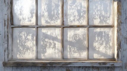 Weathered Window with Frosted Glass Pattern