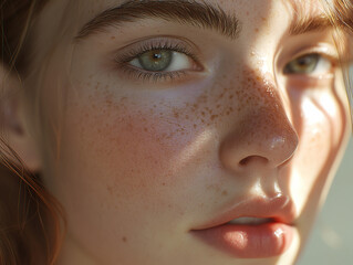 Naklejka premium Close-up photo of beautiful woman