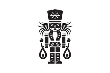 simple black an white Nutcracker vector silhouette isolated on a white background