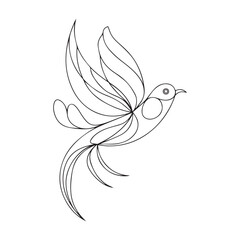 Beautiful bird sit in tree brunch colouring page