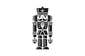 Fototapeta premium simple black an white Nutcracker vector silhouette isolated on a white background