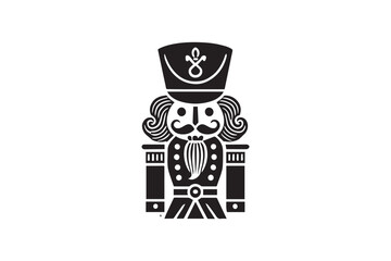 simple black an white Nutcracker vector silhouette isolated on a white background