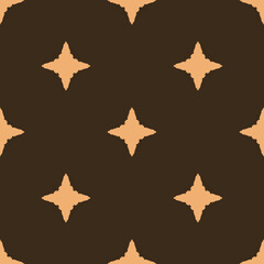Abstract and geometric shape ornament flower. seamless repeat pattern beige brown background. artwork home decor print fashion fabric textile.