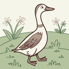 Indian Runner Duck walking gracefully, showcasing its unique upright posture and sleek appearance.
