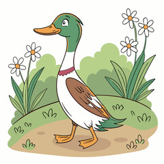 Indian Runner Duck walking gracefully, showcasing its unique upright posture and sleek appearance.